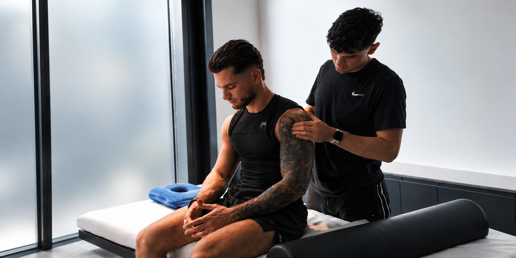 Shoulder pain – physiotherapist examining the shoulder in Zurich